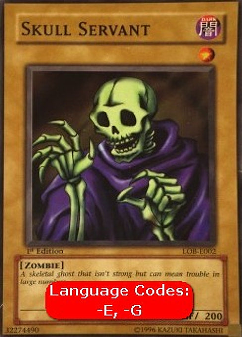 Skull Servant — Legend of Blue Eyes White Dragon (LOB-002) Yu-Gi-Oh! card Imagen principal del producto