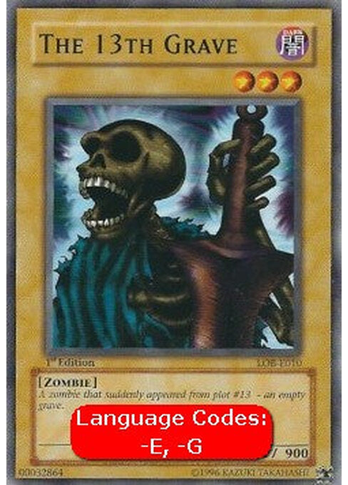 The 13th Grave — Legend of Blue Eyes White Dragon (LOB-010) Yu-Gi-Oh! card Image principale du produit