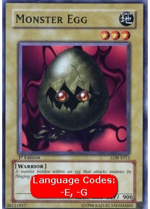 Monster Egg — Legend of Blue Eyes White Dragon (LOB-013) Yu-Gi-Oh! card Main image