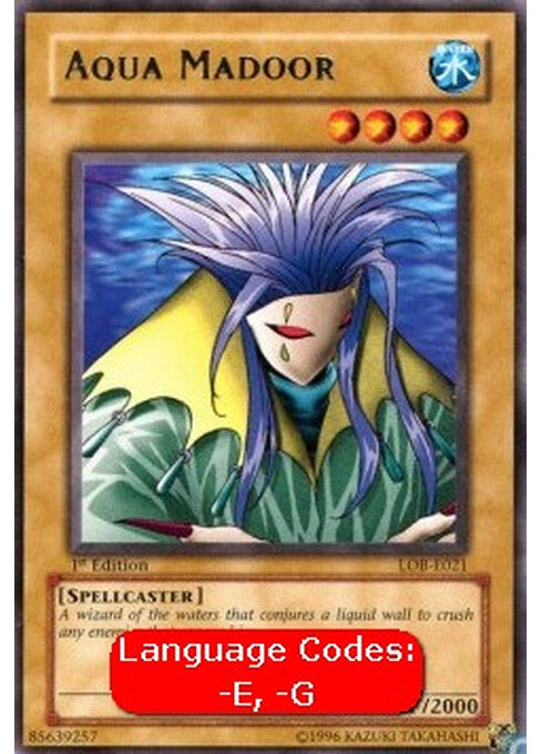 Aqua Madoor — Legend of Blue Eyes White Dragon (LOB-021) Yu-Gi-Oh! card Hoofdafbeelding