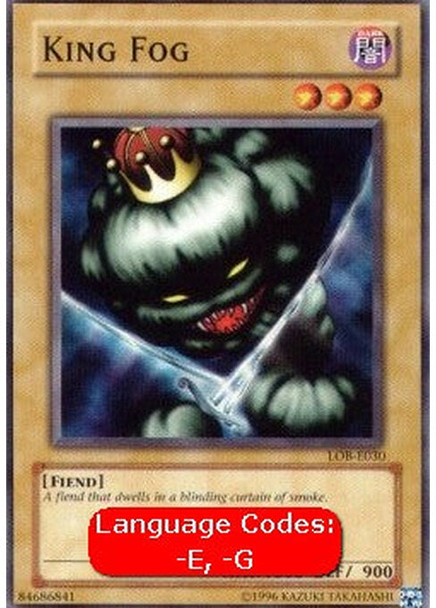 King Fog — Legend of Blue Eyes White Dragon (LOB-030) Yu-Gi-Oh! card Main image