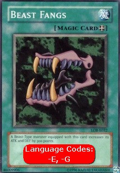 Beast Fangs (V.1 - Common) - Legend of Blue Eyes White Dragon (Common) [LOB-032] Hover Image