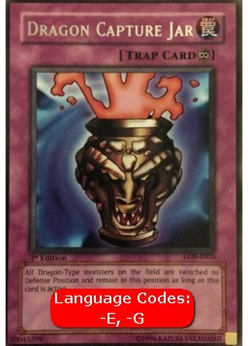 Dragon Capture Jar — Legend of Blue Eyes White Dragon (LOB-035) Yu-Gi-Oh! card Hoofdafbeelding