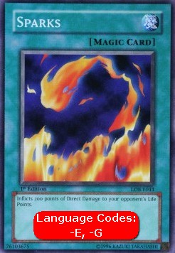Sparks (V.1 - Common) - Legend of Blue Eyes White Dragon (Common) [LOB-044] Hoofdafbeelding