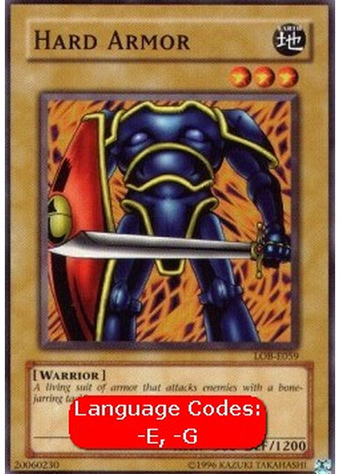 Hard Armor — Legend of Blue Eyes White Dragon (LOB-059) Yu-Gi-Oh! card Immagine principale del prodotto