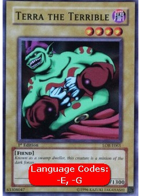 Terra the Terrible — Legend of Blue Eyes White Dragon (LOB-063) Yu-Gi-Oh! card Image principale du produit