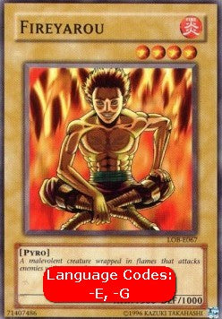 Fireyarou (V.1 - Common) - Legend of Blue Eyes White Dragon (Common) [LOB-067] Hoofdafbeelding