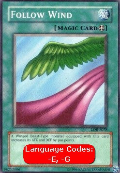 Follow Wind (V.1 - Common) - Legend of Blue Eyes White Dragon (Common) [LOB-078] Hoofdafbeelding
