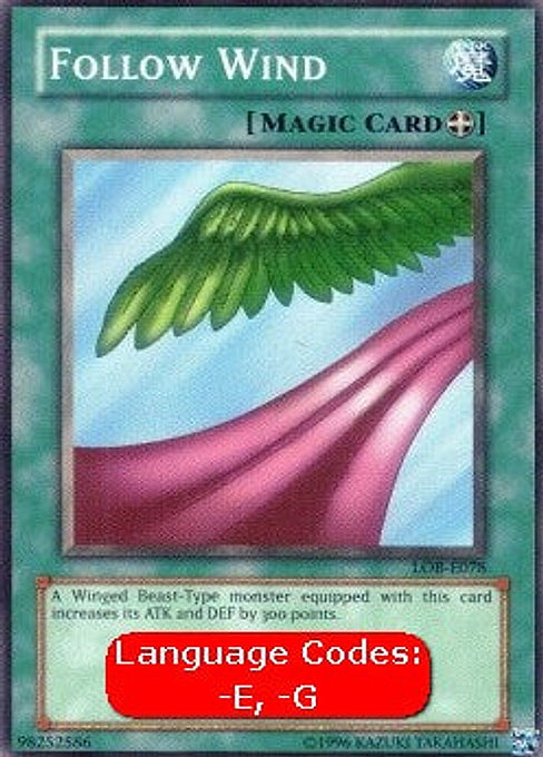 Follow Wind — Legend of Blue Eyes White Dragon (LOB-078) Yu-Gi-Oh! card Main image