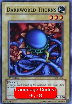 Darkworld Thorns (V.1 - Common) - Legend of Blue Eyes White Dragon (Common) [LOB-092] Hover Image