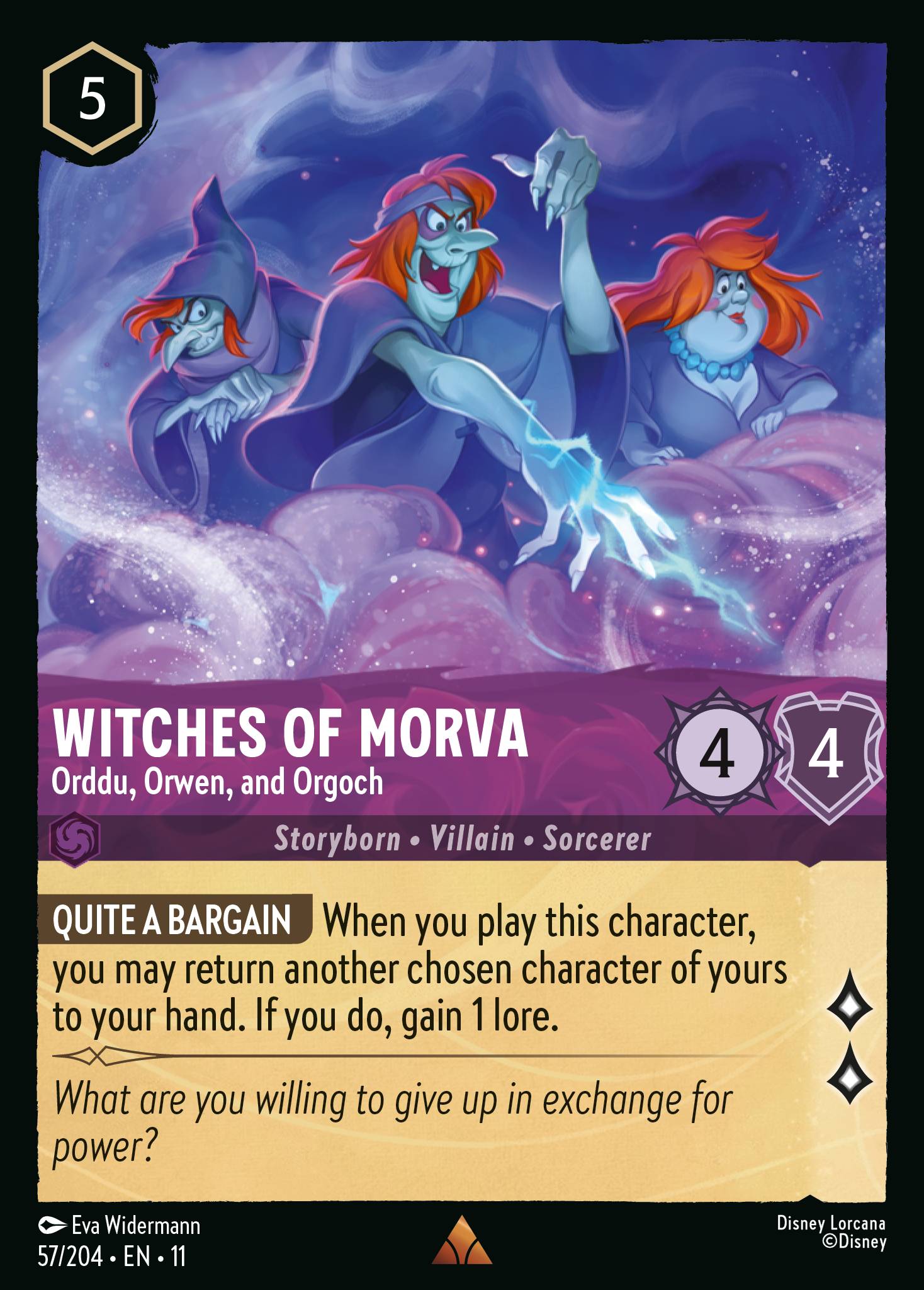 Witches of Morva - Orddu, Orwen, and Orgoch — Winterspell (11WSP-57) Disney Lorcana card