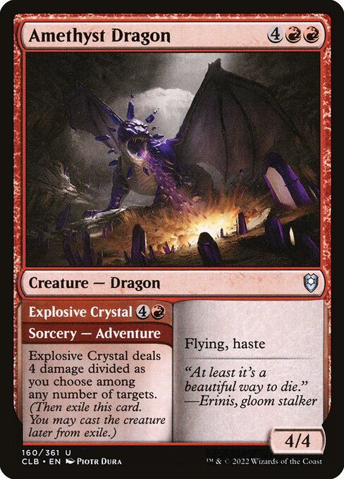 Amethyst Dragon // Explosive Crystal – Commander Legends: Battle for Baldur's Gate (CLB-160) Magic: The Gathering card | LC-REM-20260804-15151472247116-57adbd6e-88ec-4472-a9c9-90b679fa881f Image principale du produit