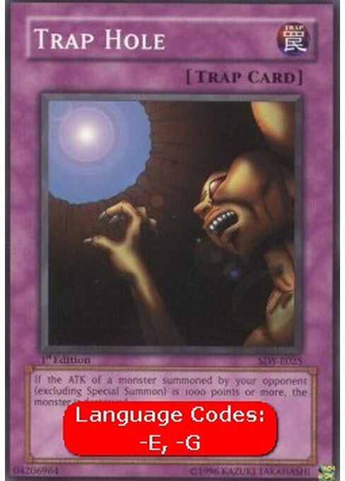 Trap Hole — Starter Deck: Yugi (SDY-025) Yu-Gi-Oh! card Imagen principal del producto