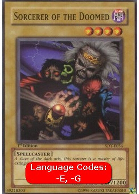 Sorcerer of the Doomed — Starter Deck: Yugi (SDY-034) Yu-Gi-Oh! card Imagen principal del producto