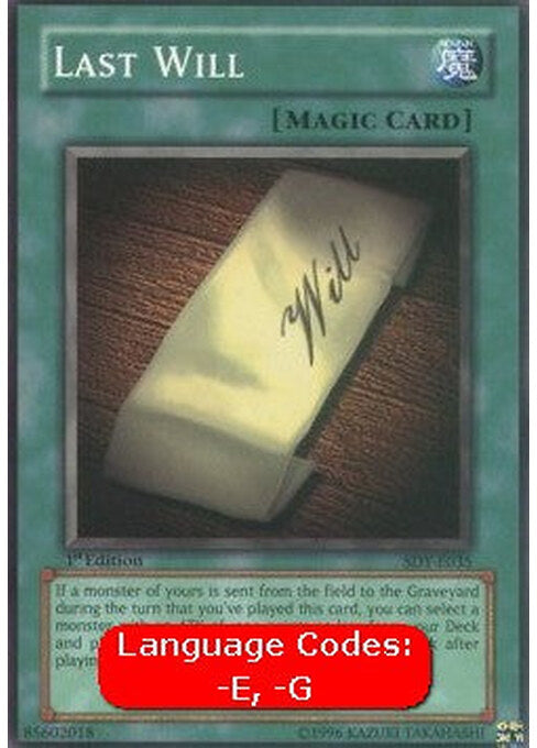Last Will — Starter Deck: Yugi (SDY-035) Yu-Gi-Oh! card Main image