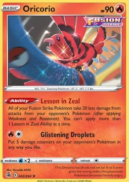Oricorio - Fusion Strike (Rare) [FST-042] Imagen principal del producto