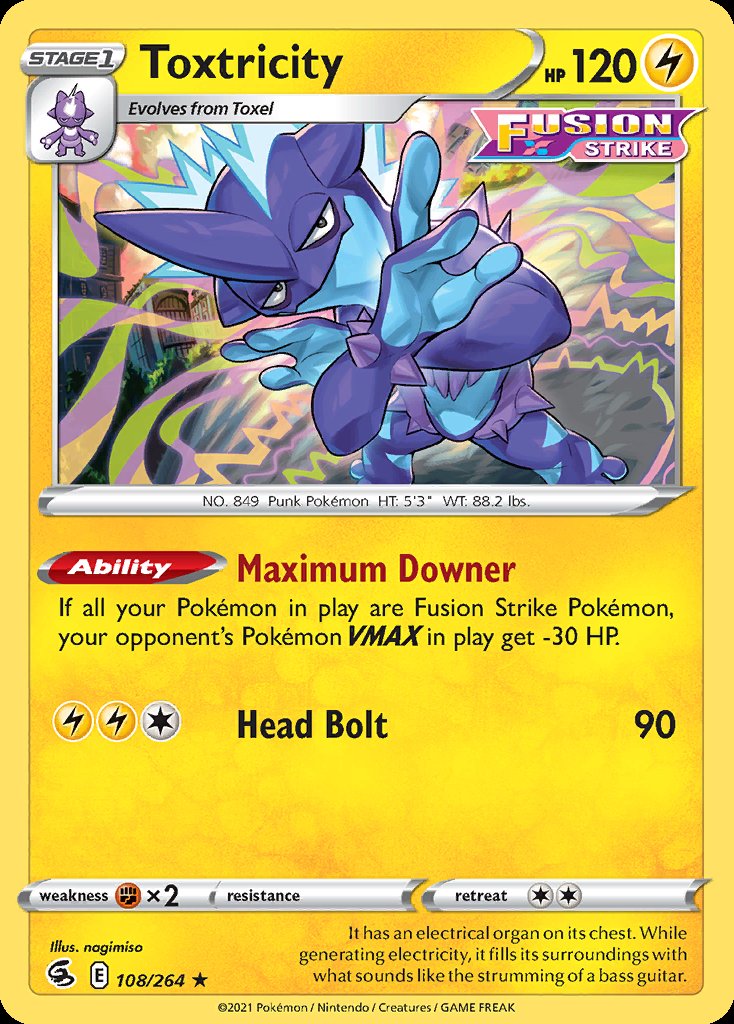 Toxtricity - Fusion Strike (Holo Rare) [FST-108] Hoofdafbeelding