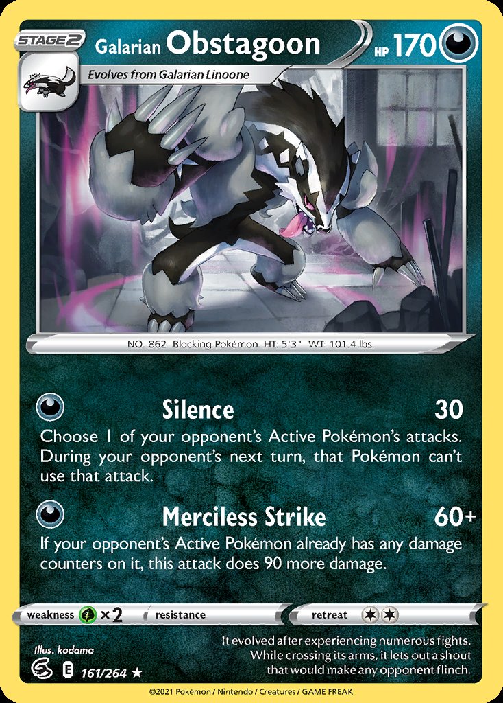 Galarian Obstagoon - Fusion Strike (Holo Rare) [FST-161] Hoofdafbeelding