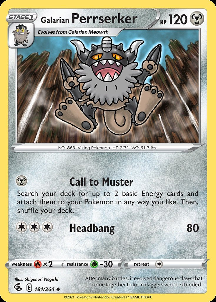Galarian Perrserker - Fusion Strike (Uncommon) [FST-181] Immagine principale del prodotto