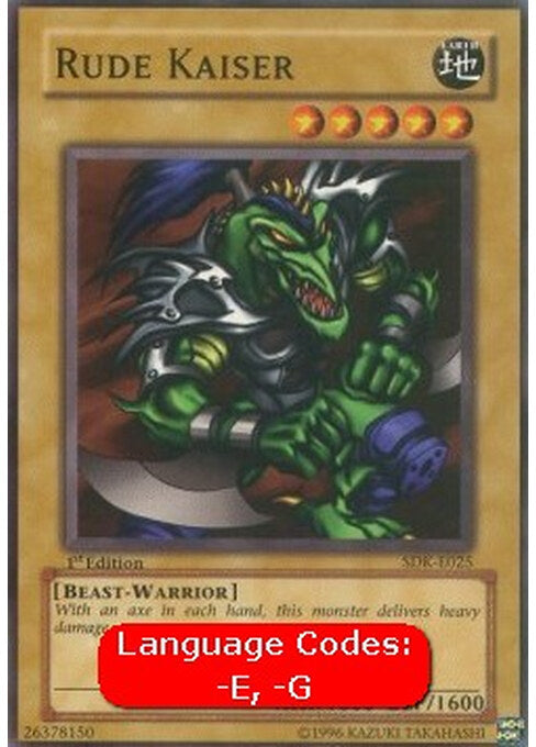 Rude Kaiser — Starter Deck: Kaiba (SDK-025) Yu-Gi-Oh! card Hauptbild