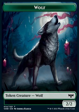 Wolf Token (Green 2/2) - Innistrad: Crimson Vow: Extras (Token) [XVOW-T14]