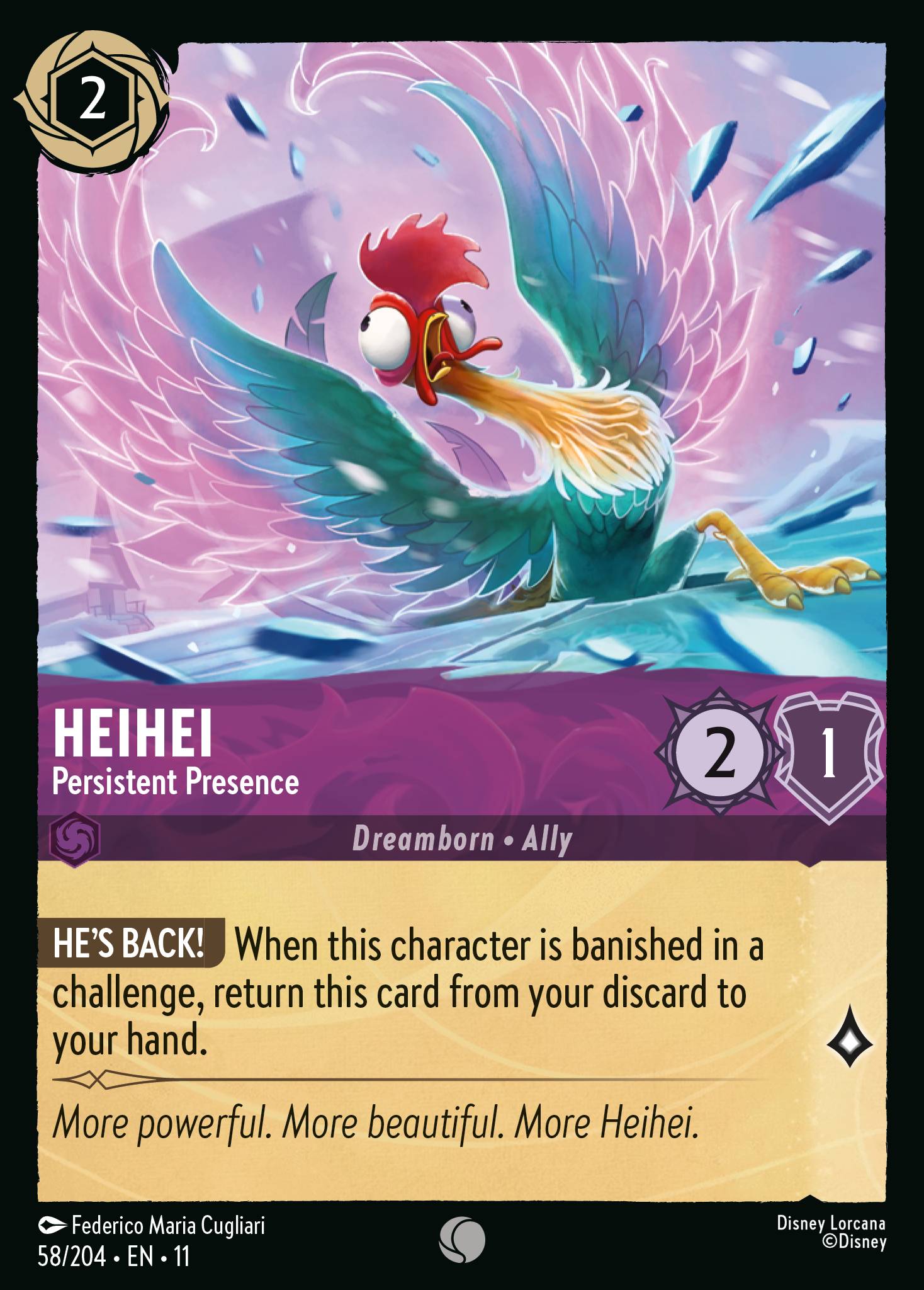 Heihei - Persistent Presence — Winterspell (11WSP-58) Disney Lorcana card