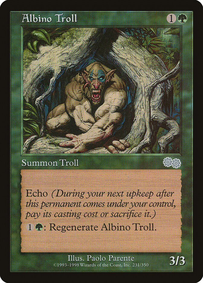 Magic-kaart Albino Troll USG-231 uit Urza's Saga (Uncommon)