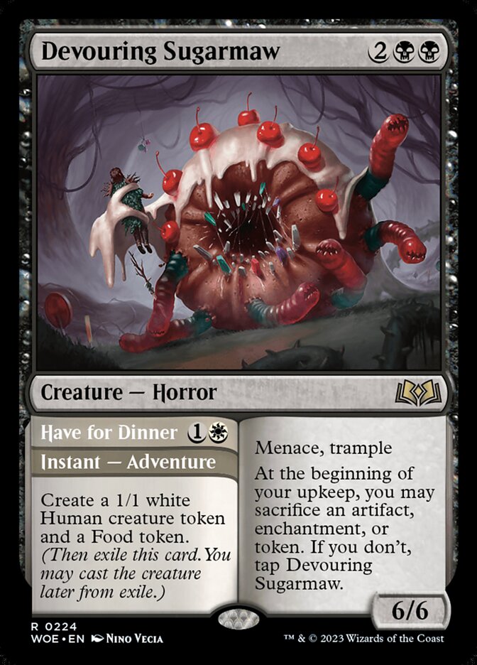 Magic-kaart Devouring Sugarmaw // Have for Dinner WOE-224 uit Wilds of Eldraine (Rare) Main image