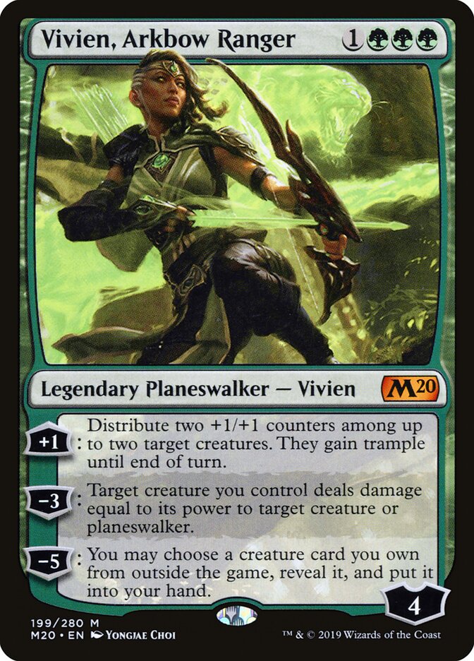 Magic-kaart Vivien, Arkbow Ranger M20-199 uit Core Set 2020 (Mythic) Hoofdafbeelding