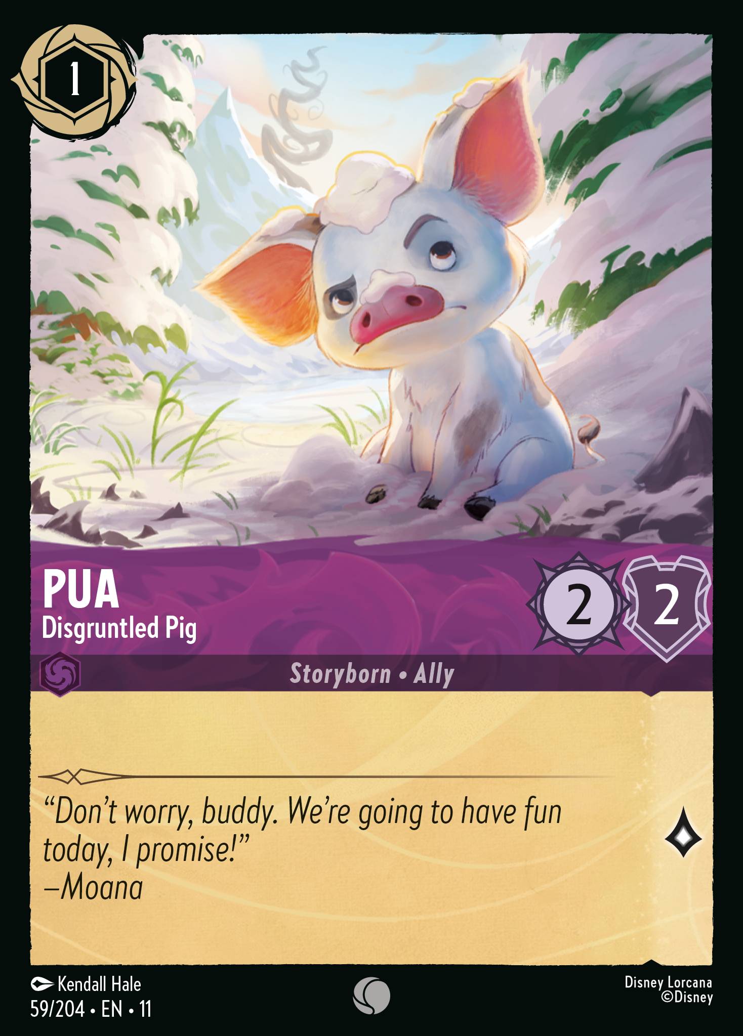 Pua - Disgruntled Pig — Winterspell (11WSP-59) Disney Lorcana card