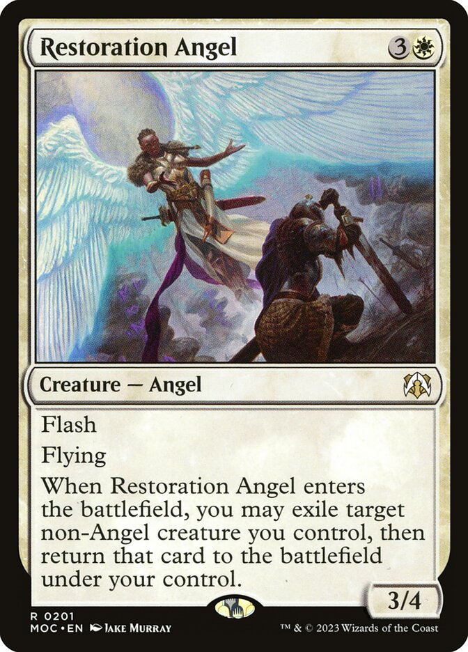 Magic-kaart Restoration Angel MOC-201 uit March of the Machine Commander (Rare)