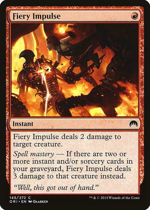 Fiery Impulse – Magic Origins (ORI-145) Magic: The Gathering card
