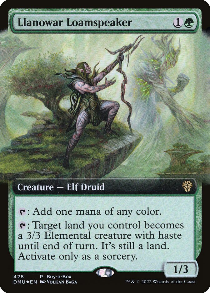 Magic-kaart Llanowar Loamspeaker DMU-428 uit Dominaria United, Buy a Box-promo (Rare) Hauptbild
