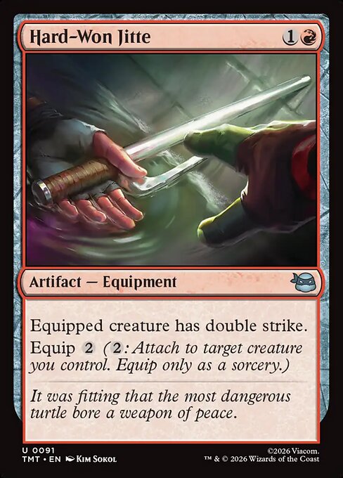 Hard-Won Jitte – Teenage Mutant Ninja Turtles (TMT-91) Magic: The Gathering card | LC-REM-20260804-15631590555980-5d3dc219-f024-49de-b88d-dc1e9e84184c Hoofdafbeelding