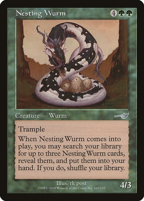Nesting Wurm – Nemesis (NEM-107) Magic: The Gathering card Hauptbild