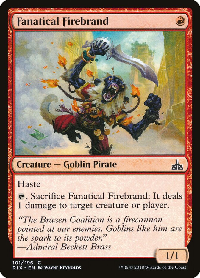 Fanatical Firebrand - Rivals of Ixalan (Common) [RIX-101]