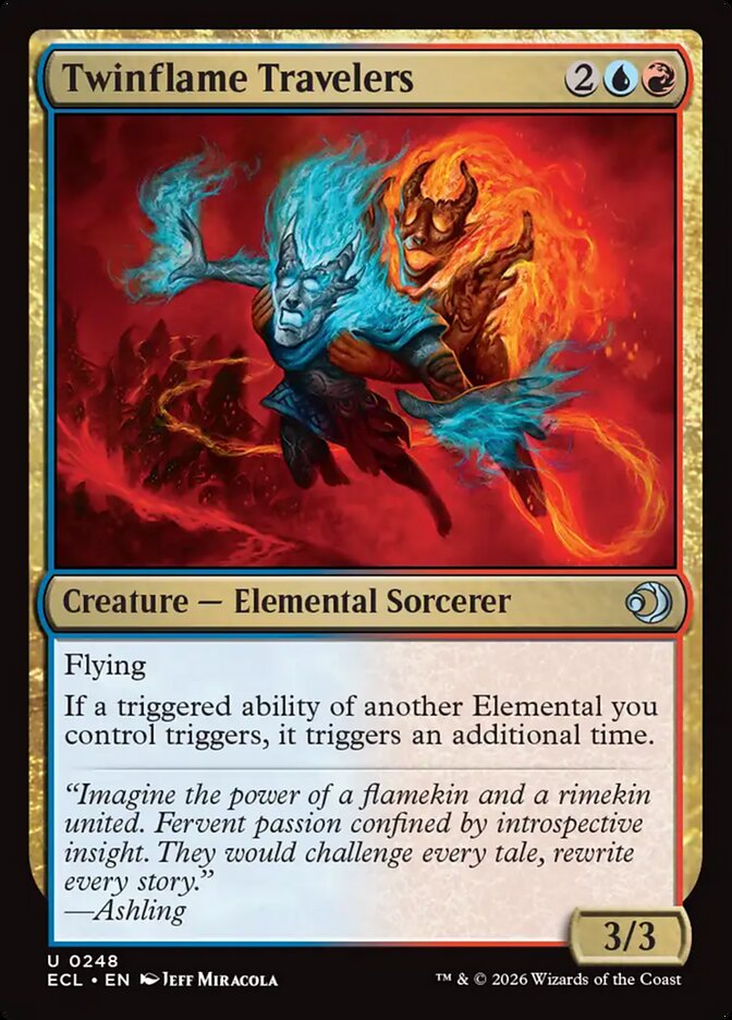 Magic-kaart Twinflame Travelers ECL-248 uit Lorwyn Eclipsed (Uncommon)