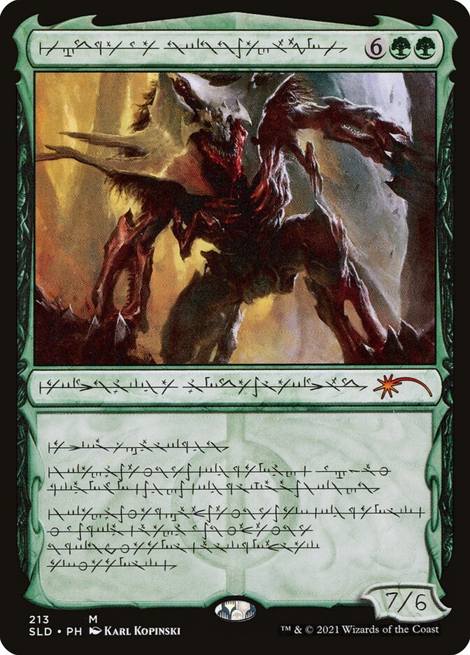 Magic-kaart Vorinclex, Voice of Hunger SLD-213 uit Secret Lair Drop, Phyrexische print (Mythic)