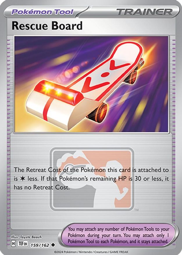 Pokémon-kaart Rescue Board 159/162 Promo uit de set Temporal Forces, League-promo met Play! Pokémon-stempel Hoofdafbeelding