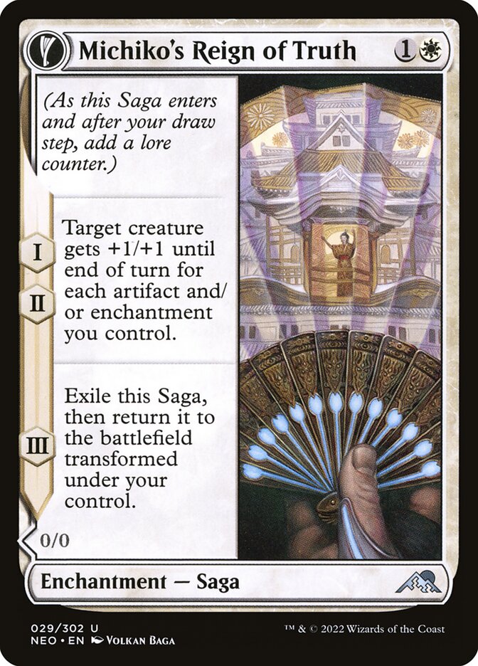 Michiko's Reign of Truth // Portrait of Michiko - Kamigawa: Neon Dynasty (Uncommon) [NEO-29] Main image
