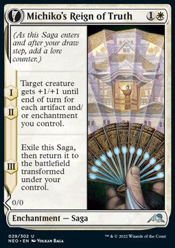 Michiko's Reign of Truth // Portrait of Michiko - Kamigawa: Neon Dynasty (Uncommon) [NEO-29] Hover Image