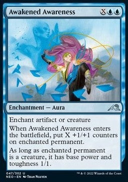 Awakened Awareness - Kamigawa: Neon Dynasty (Uncommon) [NEO-47] Image principale du produit