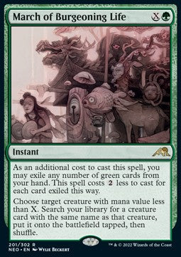 March of Burgeoning Life - Kamigawa: Neon Dynasty (Rare) [NEO-201] Hover Image