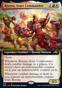 Risona, Asari Commander (V.2) - Kamigawa: Neon Dynasty: Extras (Rare) [XNEO-492] Imagen principal del producto