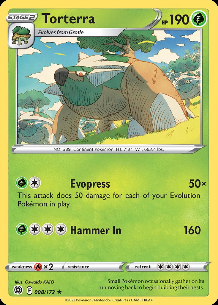 Torterra - Brilliant Stars (Holo Rare) [BRS-008] Hoofdafbeelding
