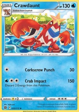 Crawdaunt - Brilliant Stars (Uncommon) [BRS-033] Hover Image