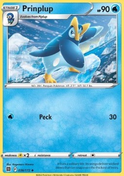 Prinplup - Brilliant Stars (Uncommon) [BRS-036] Hover Image