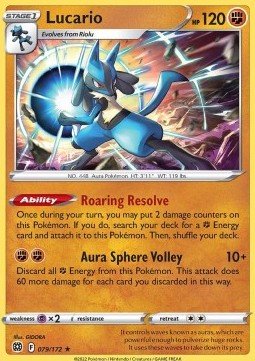 Lucario - Brilliant Stars (Holo Rare) [BRS-079] Hoofdafbeelding