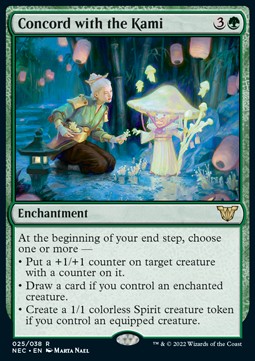 Concord with the Kami (V.1) - Commander: Kamigawa: Neon Dynasty (Rare) [NEC-25] Main image