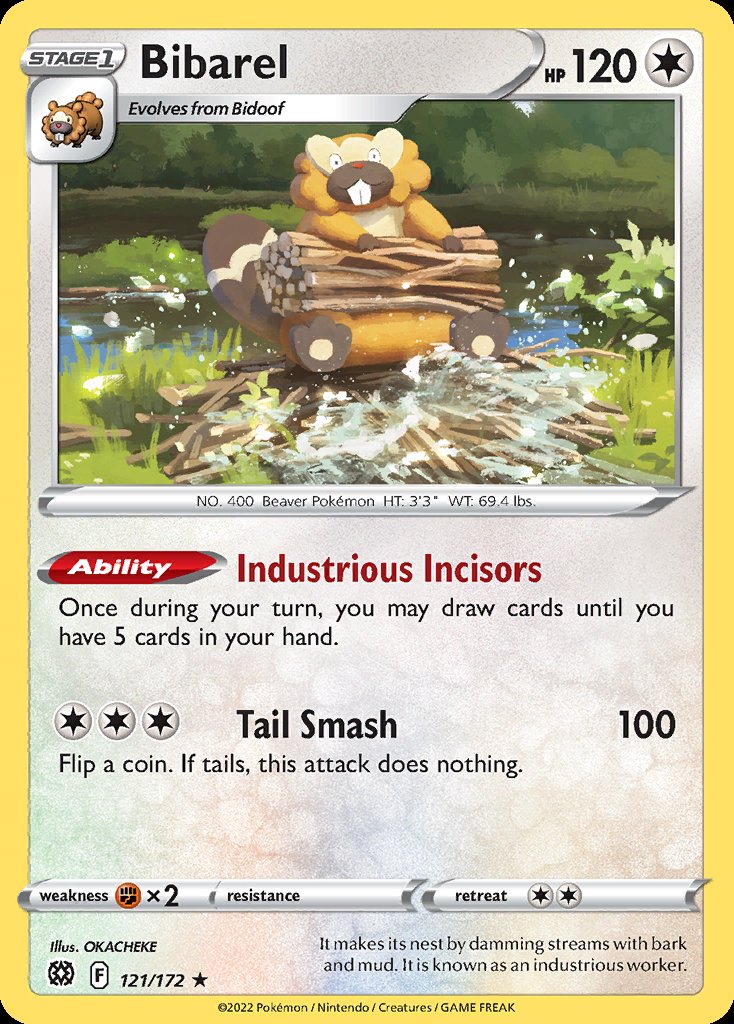 Bibarel - Brilliant Stars (Holo Rare) [BRS-121] Imagen principal del producto
